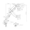 White Shark KHUFU-I GMS-3210 Vieno monitorio stalinis laikiklis 17 inch-32 inch ekranams, juodas