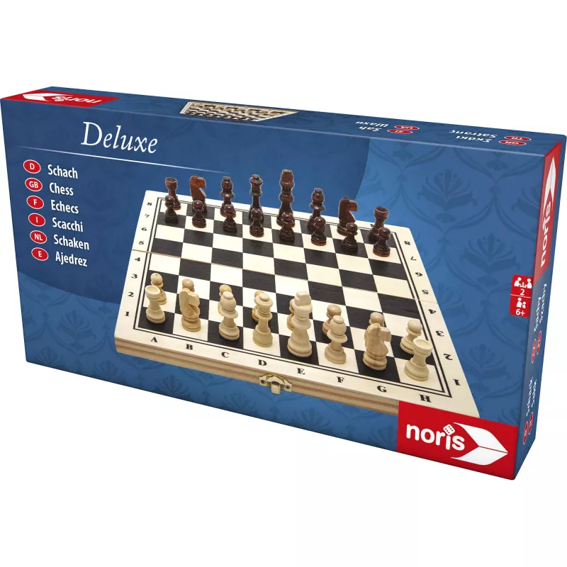 SIMBA-DICKIE Deluxe Wooden Chess Set - Folding Chess Cassette with Weighted Staunton Pieces