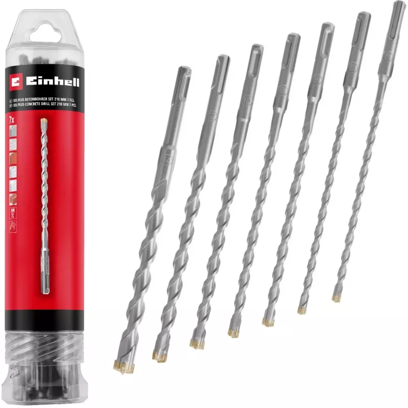 EINHELL-KWB SDS-plus gręžtuvų plaktukinių grąžtų rinkinys, Ø 6-14 mm (7 vnt., 210 mm)