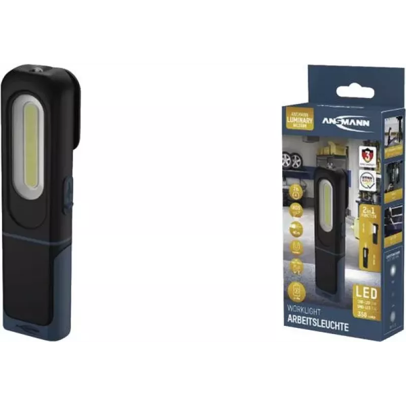 ANSMANN WL350R LED įkraunamas prožektorius juodas, 1800 liuksų, 350 liumenų, 1 vnt. (1600-0706)