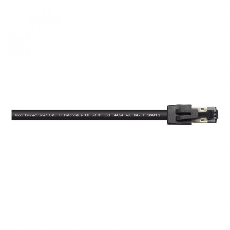 GoodConnections RNS® Cat.8.1 S/FTP Patch Cable, 0,5m, Juoda, LSZH, 40Gbit/s, 2000MHz