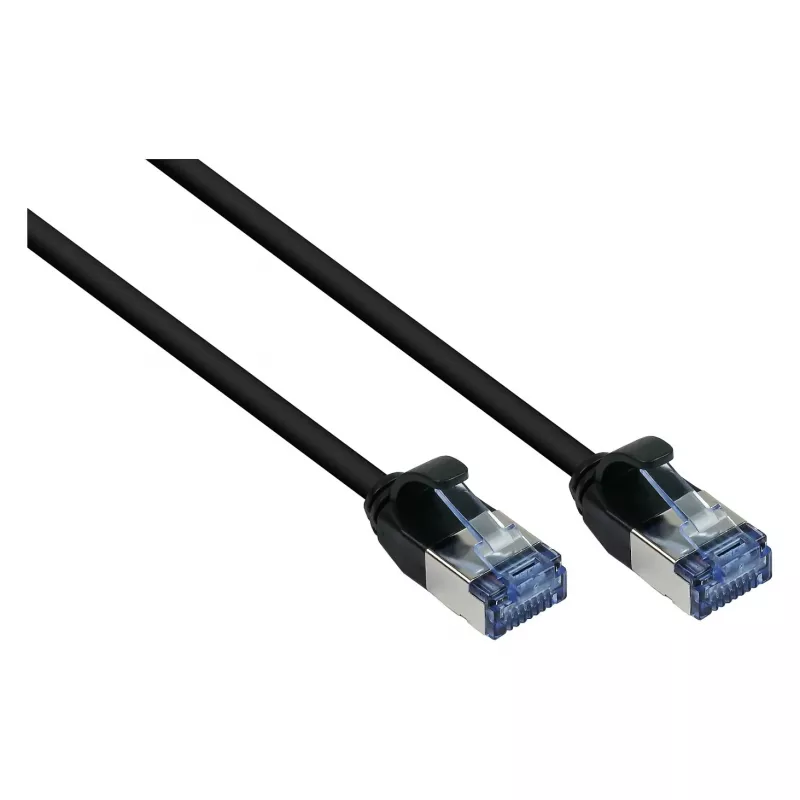 Good Connections RNS® SlimLine Patch Cable Cat.6A U/FTP PiMF LSZH 500MHz Copper Black 0.5m