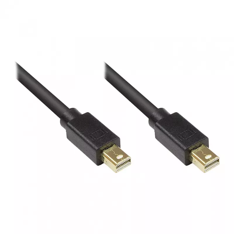 GoodConnections Mini DisplayPort 1.2 laidas, kištukas-kištukas, auksuotas, juodas, 1 m