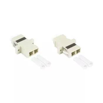 GoodConnections LC/UPC į LC/UPC dvipusis šviesolaidinis adapteris, OM2 daugiamodis, keraminė įvorė, plastikinis korpusas su flanšu, pilkas (LW-K202)