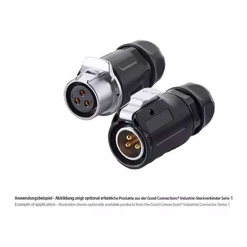 GoodConnections Pramoninis Jungtis S1 - Maitinimo 3 kontaktų Kištukas M20 IP65/66