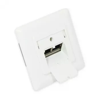 GoodConnections Cat.6A tinklo sieninis lizdas 2xRJ45 ekranuotas, įleidžiamas, vertikalus kabelio įvadas, signalinė balta RAL9003