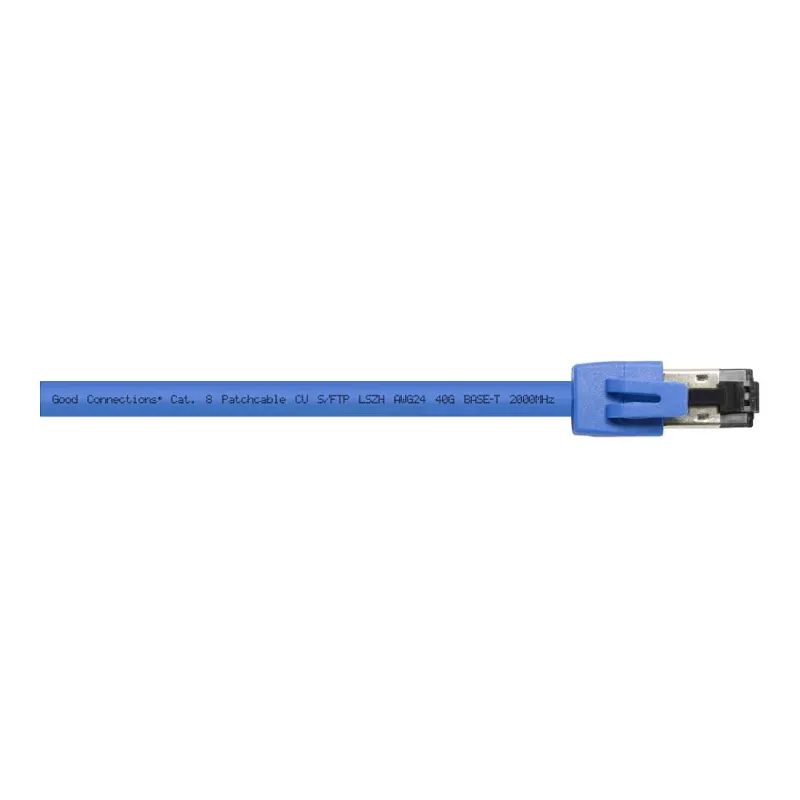 GoodConnections RNS® Patch Cable Cat. 8.1, S/FTP, PiMF, Halogen-Free (LSZH), 2000MHz, 40Gbit/s, Blue, 2m