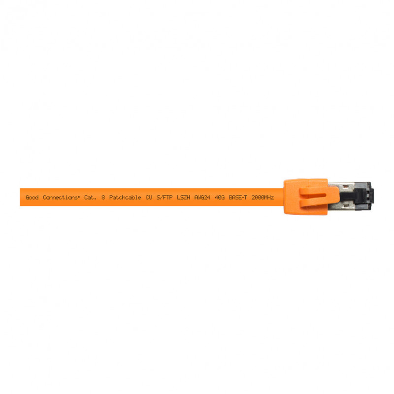 GoodConnections RNS® Cat.8.1 S/FTP Patch Cable, LSZH, 2000MHz, 40Gbit/s, Orange, 1.5m