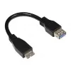 GoodConnections USB 3.0 OTG adapterio laidas, Micro USB B kištukas į USB-A lizdą, juodas, 0,1 m