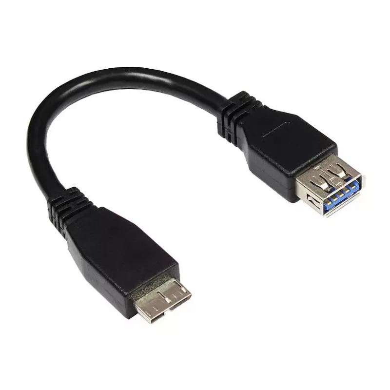 GoodConnections USB 3.0 OTG adapterio laidas, Micro USB B kištukas į USB-A lizdą, juodas, 0,1 m