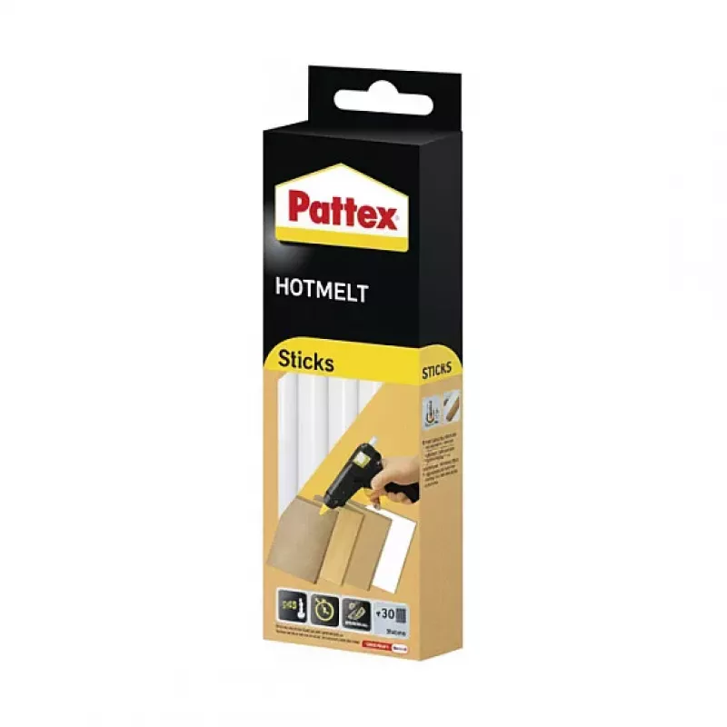 Pattex Hot Glue Sticks Hot Supermatic, 9H PTK6, 6 x 200 mm, 11 mm skersmuo, skaidrūs
