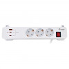 Equip Power Strip CEE 7/7 90° to 3x Schuko / 2x USB-C + USB-A, White, 1.5m