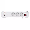 Equip Power Strip CEE 7/7 90° to 3x Schuko / 2x USB-C + USB-A, White, 1.5m