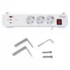 Equip Power Strip CEE 7/7 90° to 3x Schuko / 2x USB-C + USB-A, White, 1.5m