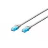 DIGITUS CAT 5e U/UTP Patch Cable, 0,5 m, Pilka, RJ45, Auksuota, Su apsauga nuo užkliuvimo