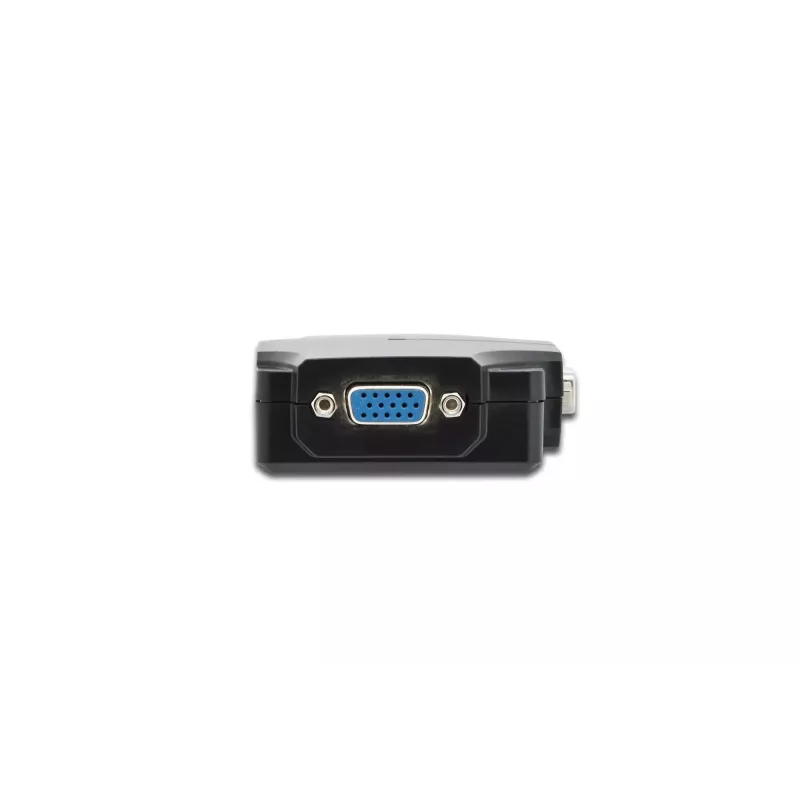 DIGITUS DS-41120-1 VGA skirstytuvas 2 prievadai plastikinis korpusas 350 MHz HDSUB 15/M į 2x HDSUB 15/F 1080p