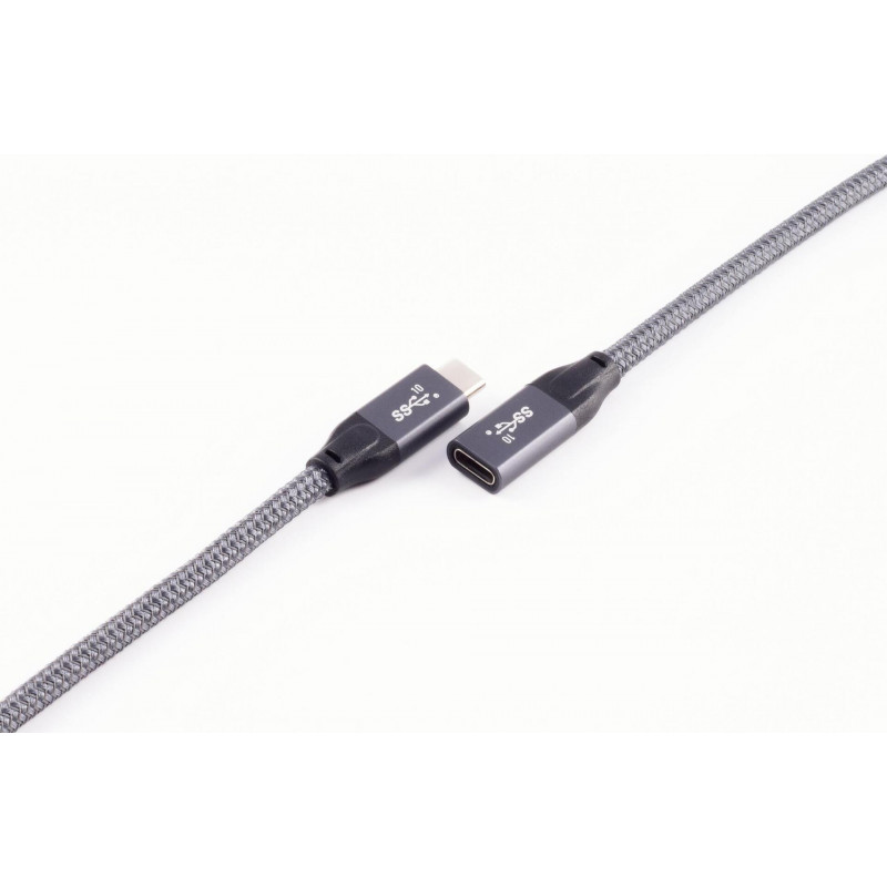 ShiverPeaks BASIC-S USB-C ilginimo laidas, USB 3.2 Gen 2, 2,0 m, juodas