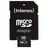 Intenso 16GB MicroSDHC Class 4 atminties kortelė su SD adapteriu, iki 21 MB/s skaitymo greitis, juoda