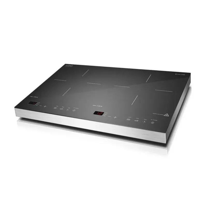 CASO S-Line 3500 laisvai pastatoma indukcinė kaitlentė, 2 kaitvietės, sensorinis valdymas, juoda, 3500 W