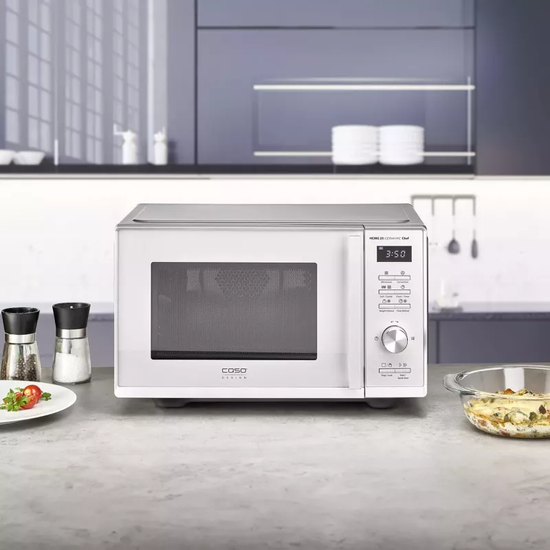 CASO Chef HCMG 25 Mikrobangų krosnelė - 900W, Konvekcija ir Grilis, 25L, Nerūdijantis plienas