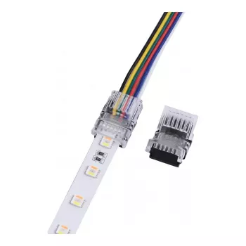 SYNERGY21 LED FLEX Strip Easy Connect Strip to Wire 12mm RGB-CCT (RGB-WW) Connector