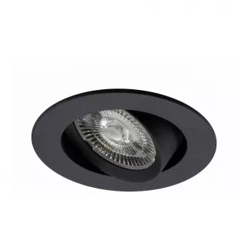 SYNERGY21 Helios LED įleidžiamas lubinis prožektorius juodas apvalus pasukamas šilta balta 5W 400lm 2700K