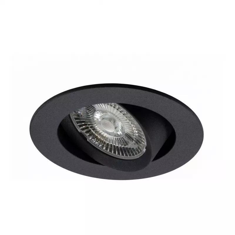 SYNERGY21 Helios LED įleidžiamas lubinis prožektorius juodas apvalus pasukamas šilta balta 5W 400lm 2700K