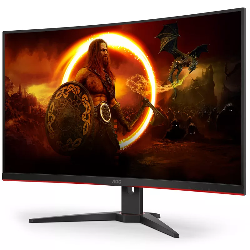 AOC CQ32G2SE 31.5 inch lenktas QHD žaidimų monitorius, 165Hz, FreeSync Premium, VA, 1ms MPRT, DP/HDMI