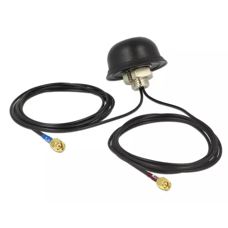 NAVILOCK Multiband GPS GSM UMTS LTE SMA 2-5 dBi Antenna 2x2m RG-174 Omnidirectional Roof Mount Outdoor