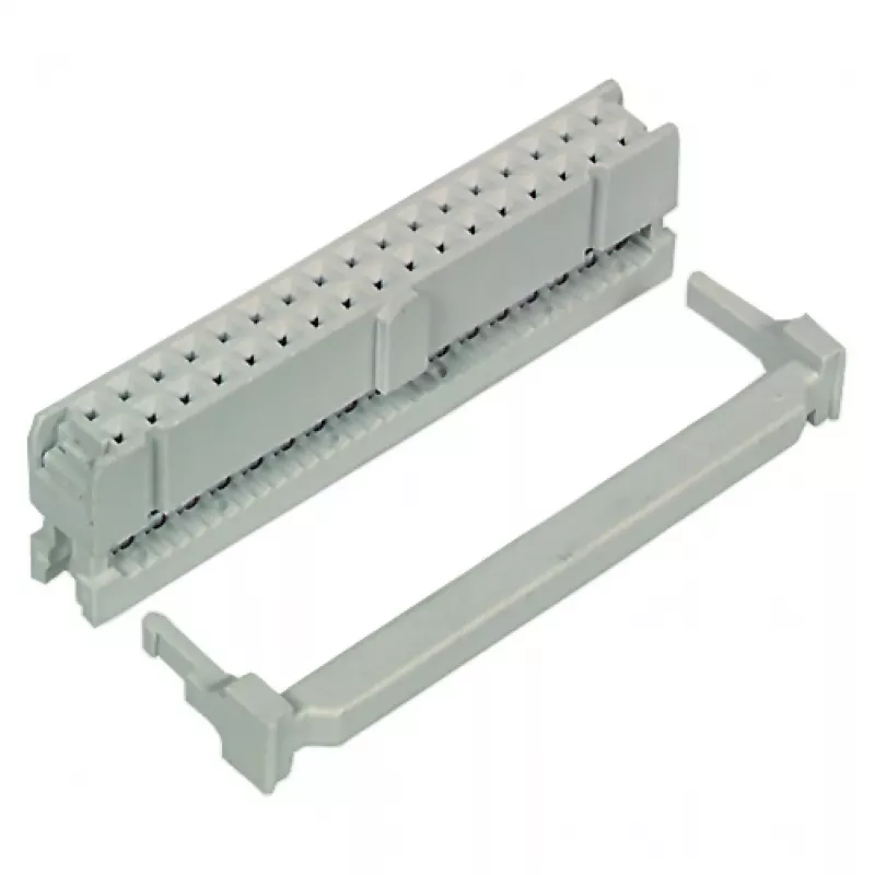 EFB 34 kontaktų gaubtinis lizdas, 2,54 mm žingsnis, tiesus, pilkas