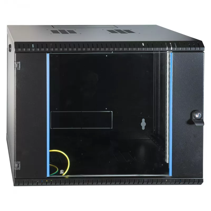EFB 19 inch Wall Mount Enclosure 9U, Fixed, Single Section, RAL 9005, Depth 600 mm