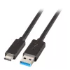 EFB Elektronik USB 3.2 Gen 1 SuperSpeed kabelis, Type-A kištukas į Type-C kištuką, 3A, 5 Gbit/s, 0,5 m, juodas