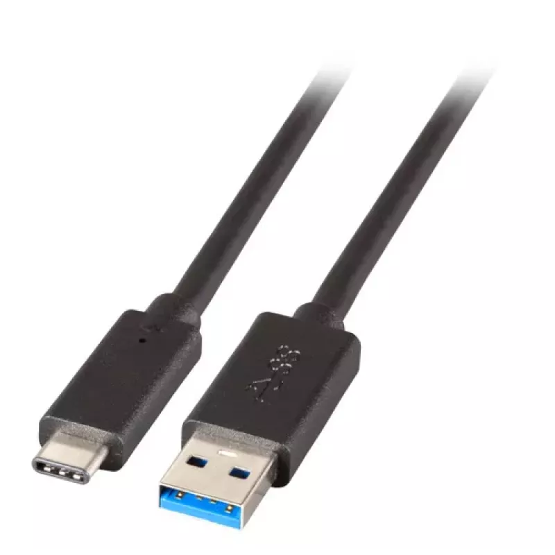EFB Elektronik USB 3.2 Gen 1 SuperSpeed kabelis, Type-A kištukas į Type-C kištuką, 3A, 5 Gbit/s, 0,5 m, juodas