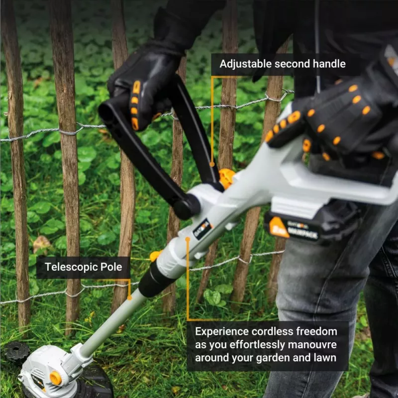 BATAVIA 18V belaidis žoliapjovė 250 mm 2-in-1 su špagatu ir peiliais