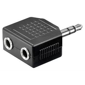 Goobay Headphone AUX Adapter 3.5 mm Jack 1-to-2 Splitter, 0.2 m, juoda