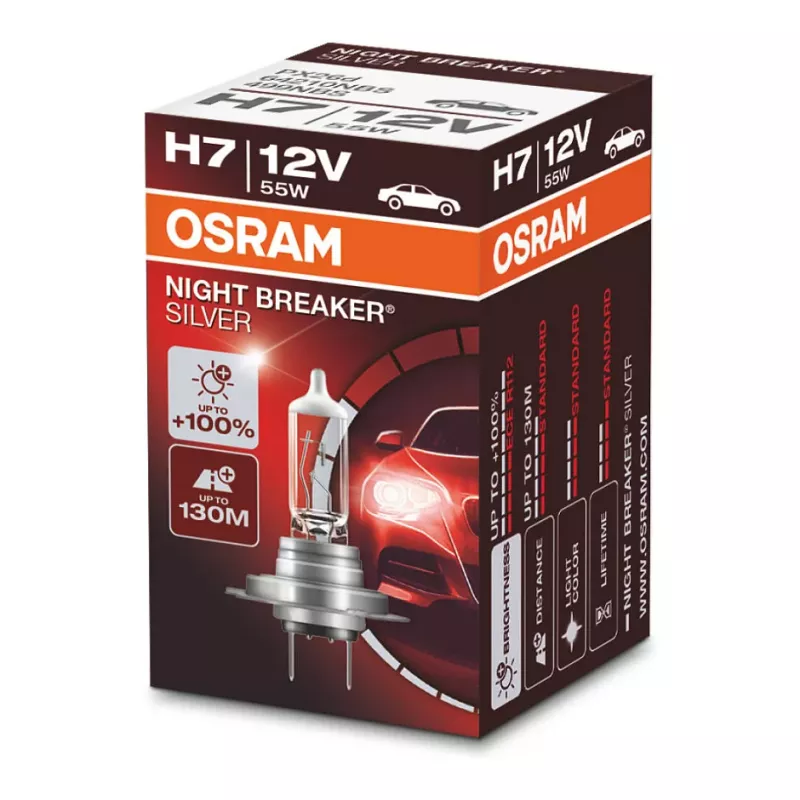 OSRAM NIGHT BREAKER SILVER H7 64210NBS Halogeninė priekinio žibinto lemputė 12V 55W 1500lm