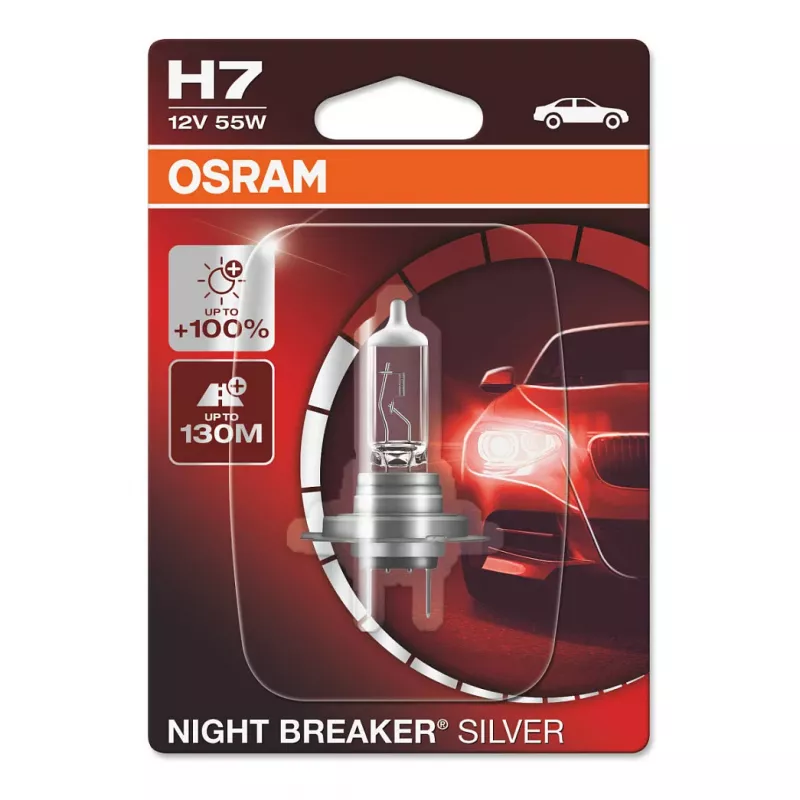 OSRAM NIGHT BREAKER SILVER H7 64210NBS Halogeninė priekinio žibinto lemputė 12V 55W 1500lm