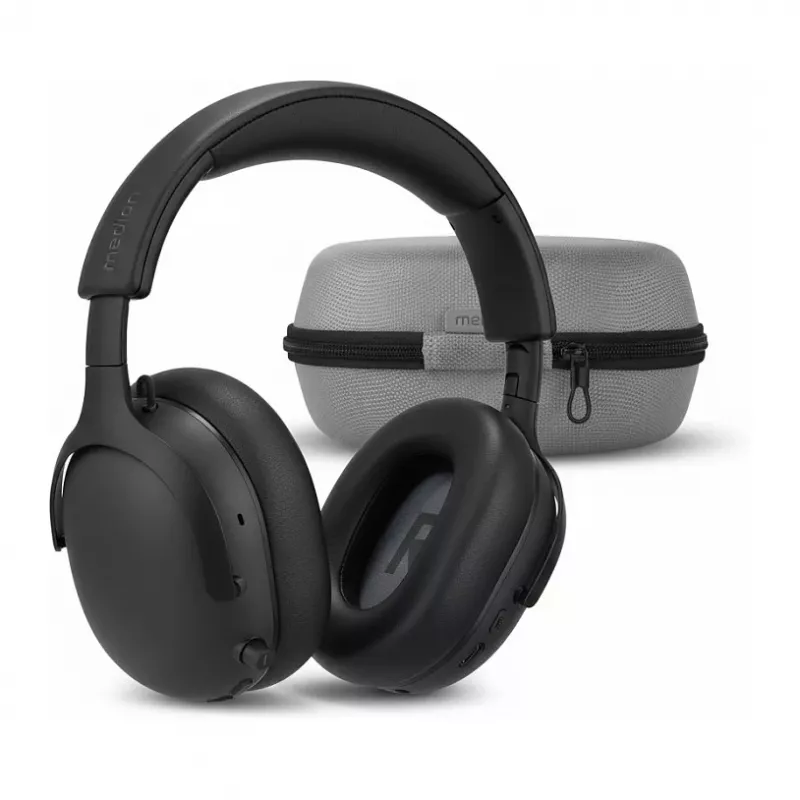 MEDION LIFE HX-1 Plus Ausinės ant galvos Juodos ANC Bluetooth 5.2 100h Baterija IPX4