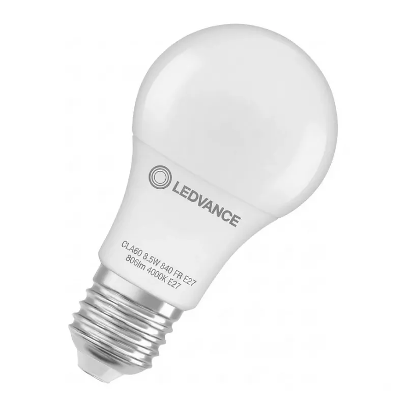 LEDVANCE LEDV LED lemputė 8.5W 60W ekvivalentas 806lm E27 šalta balta 4000K matinė 200° 15000h F