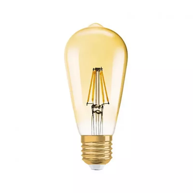 OSRAM LED lempa 6.5W 725lm 2400K E27 reguliuojamo ryškumo kaitinamoji gija auksinė