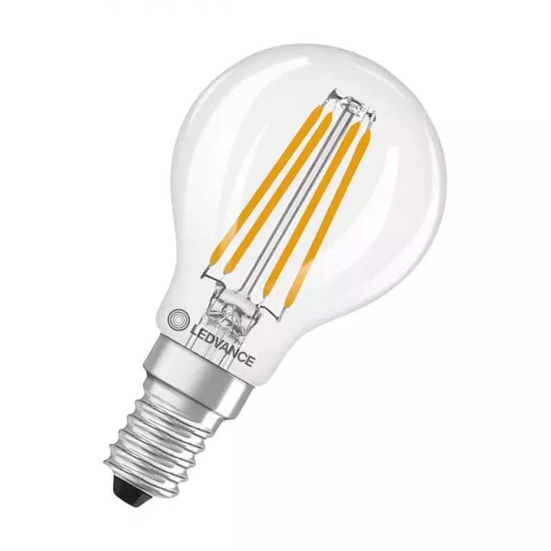 OSRAM CLP40 DIM 3.4W 827 FIL CL E14 P LED reguliuojama lašo formos lempa permatoma 2700K