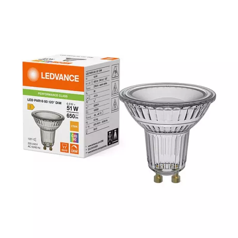 OSRAM LED PAR16 80 120° DIM P 6.9W 927 GU10 Dimmable LED Reflector Lamp