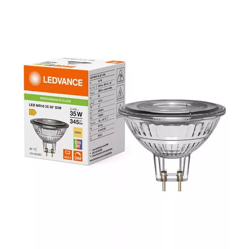 Osram LED MR16 3.4W 930 GU5.3 reguliuojamo ryškumo žemos įtampos LED atšvaito lempa