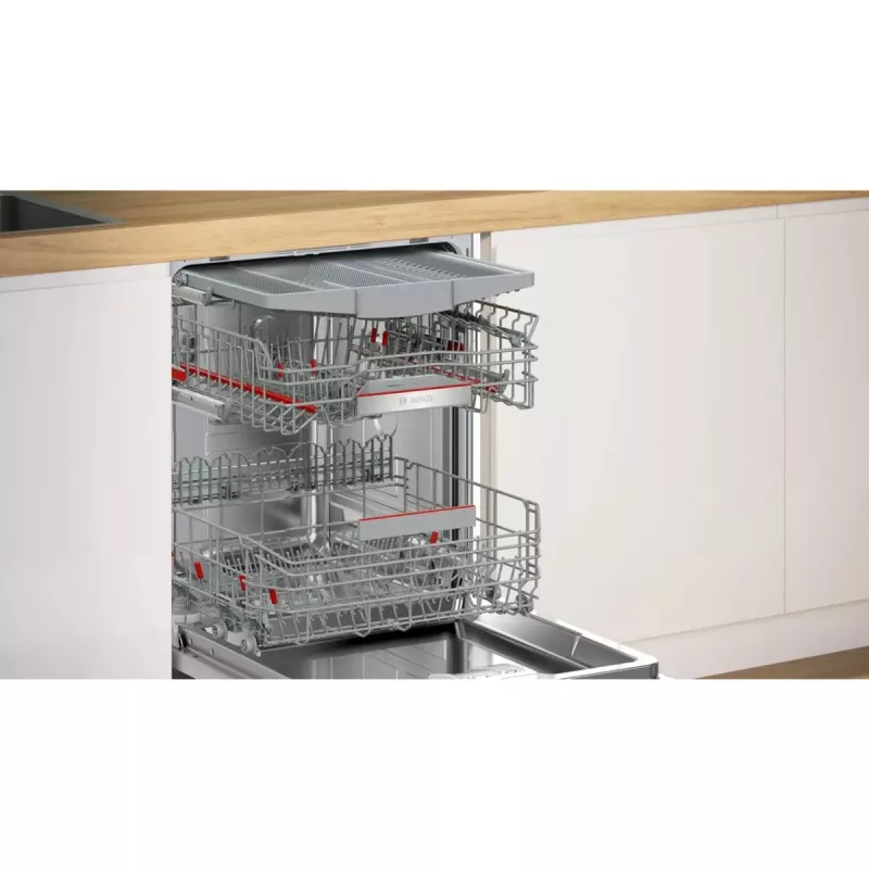 BOSCH SMI6ECS12E Serie 6 Pusiau integruota indaplovė (Šlifuotas nerūdijantis plienas, 60 cm, Home Connect)
