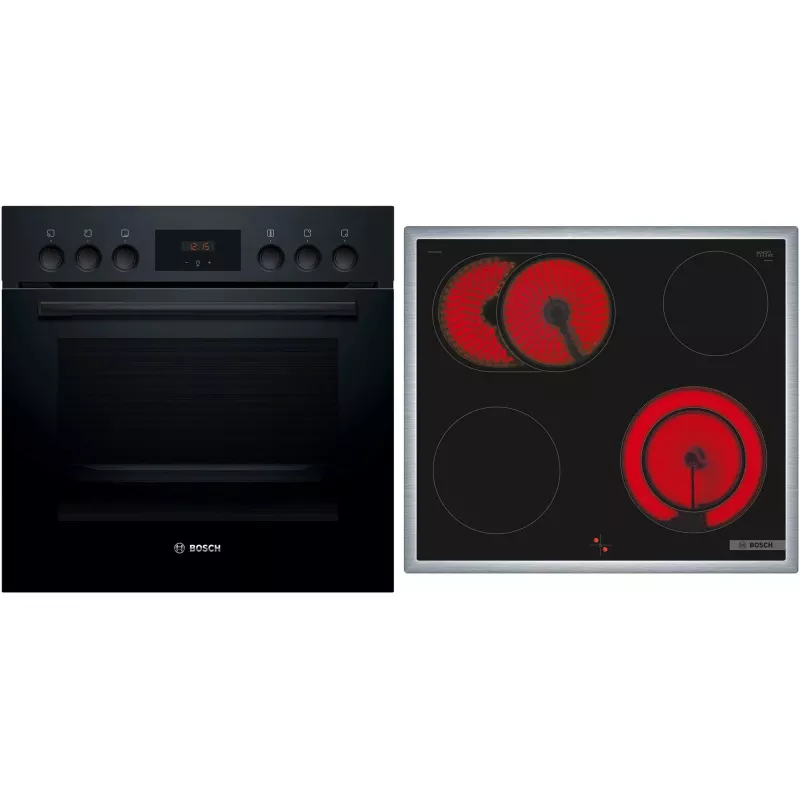 Bosch HND211LB2 Juodas įmontuojamas orkaitės ir indukcinės kaitlentės rinkinys (HEF113BB0 + NKN645GA2E)