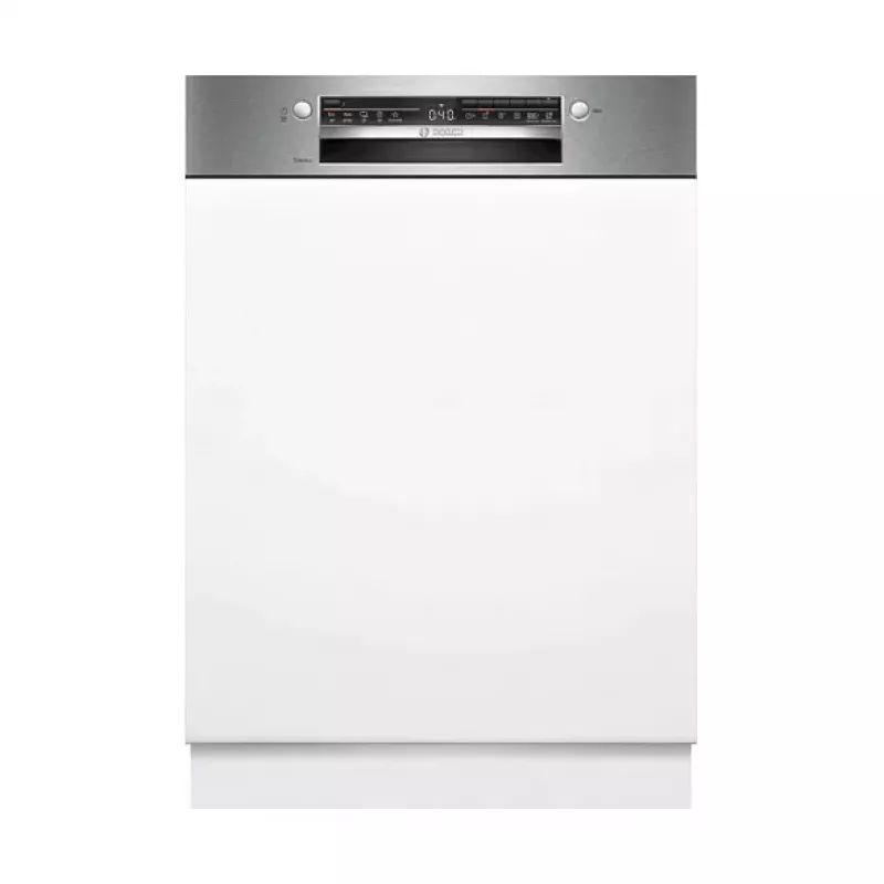 BOSCH SMI2HTS06E Pusiau integruota indaplovė, energijos klasė C, 60 cm, 46 dB, 9,5 L, 5 programų, Vario krepšeliai, nerūdijantis plienas