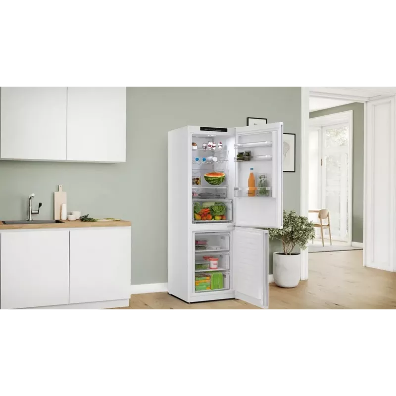 Bosch KGN362WCF Laisvai pastatomas šaldytuvas-šaldiklis, baltas, 308L, NoFrost, VitaFresh