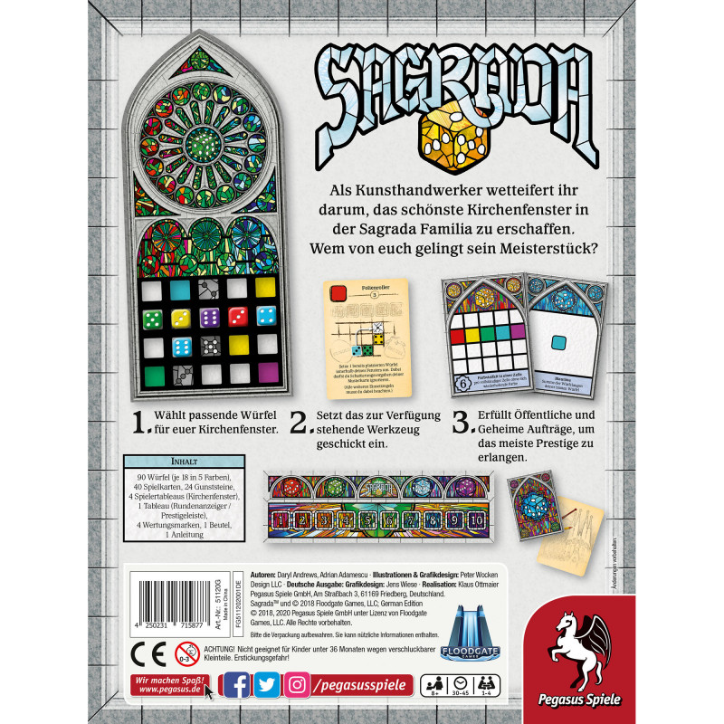 Pegasus Spiele Sagrada stalo žaidimas (51120G)