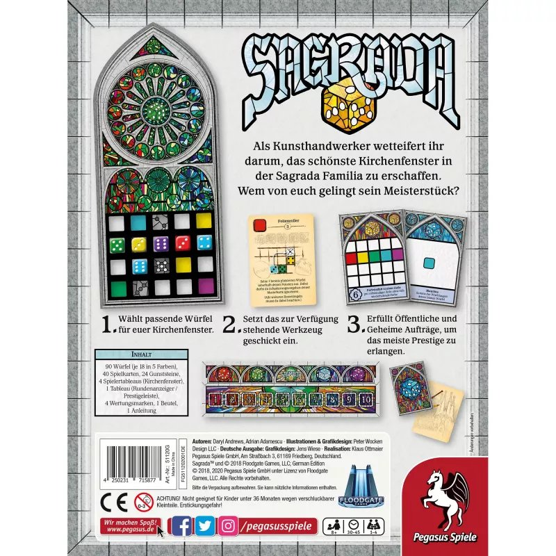 Pegasus Spiele Sagrada stalo žaidimas (51120G)