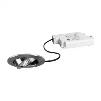 Brumberg 39363153 BB03 Round Recessed LED Spotlight Set, 6W, 230V, Nickel, 3000K, Phase-Dimmable, Swiveling
